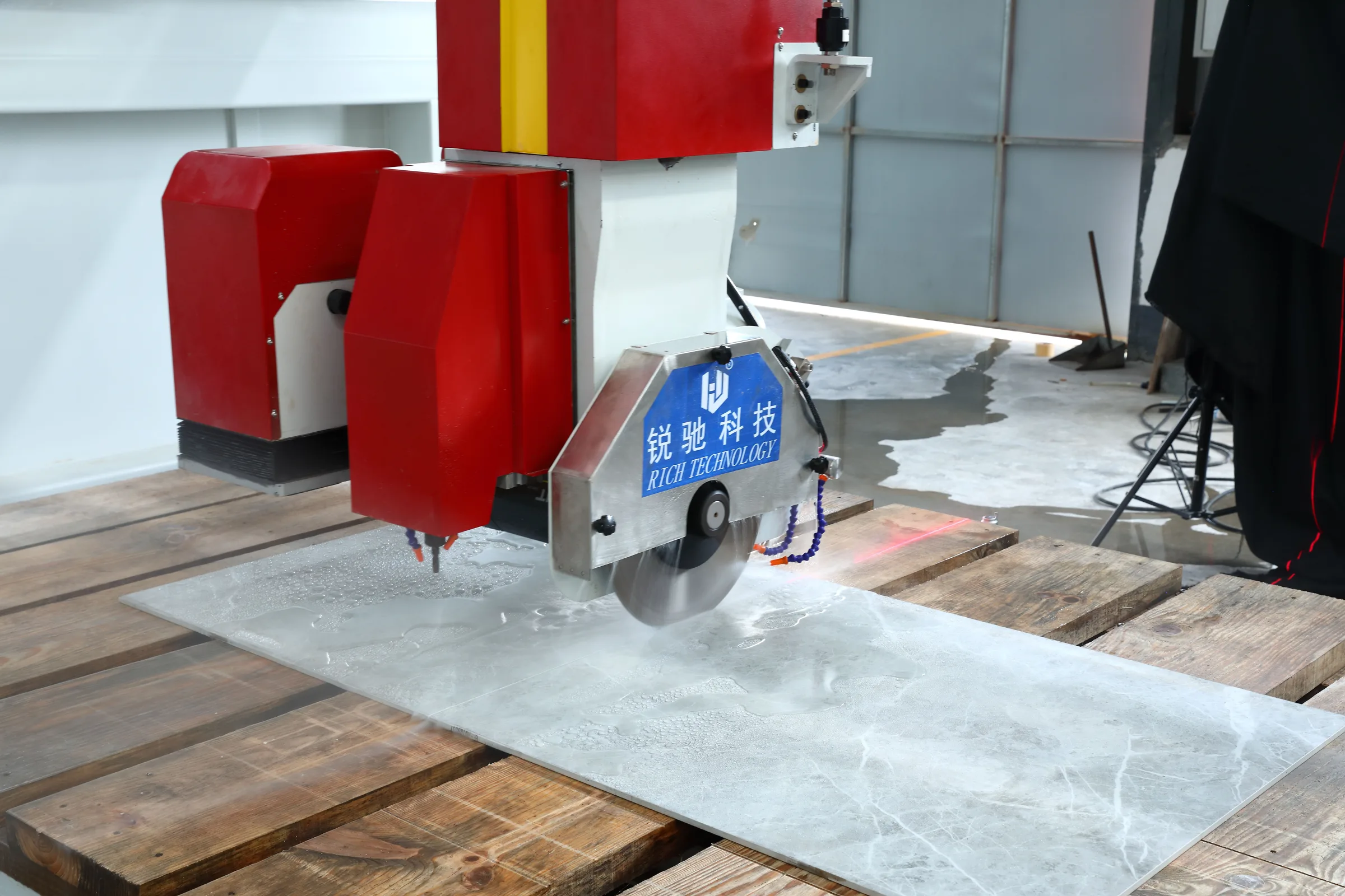 Infrared cut line on the slab