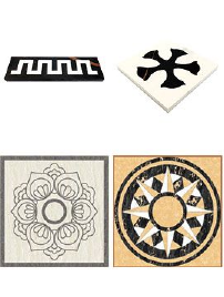 Ceramic: patterned tile inlays